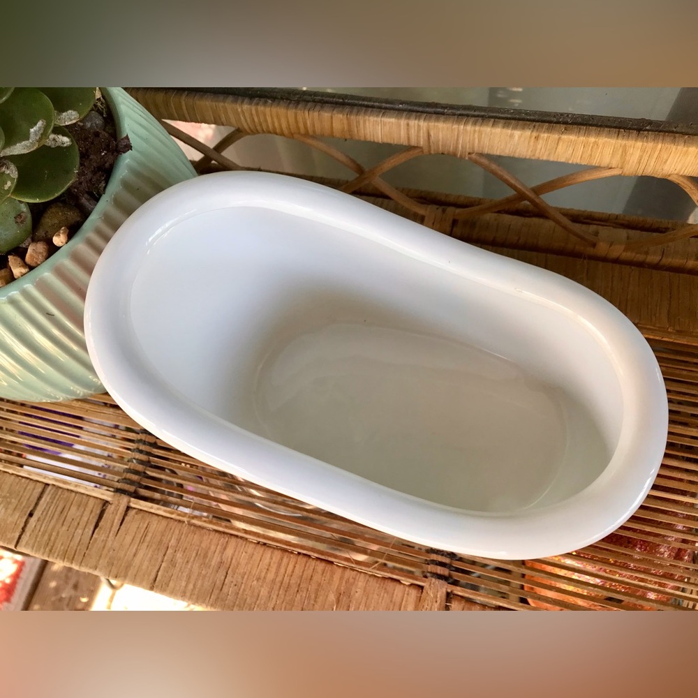 BATH & BODY WORKS Coral Pink Large Ceramic Pedestal Bathtub Planter Storage - Picture 5 of 9